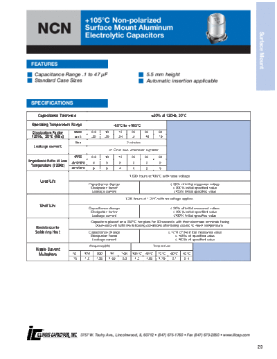 Illinois [SMD] NCN series  . Electronic Components Datasheets Passive components capacitors Illinois illinois [SMD] NCN series.pdf