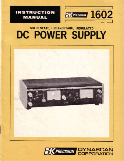 B&K 1602 Instruction Manual  . Rare and Ancient Equipment B&K 1602 Instruction Manual.pdf