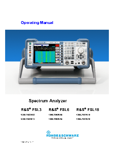 Rohde & Schwarz R&S Operating Manual FSL v11  Rohde & Schwarz R&S Operating_Manual_FSL_v11.pdf