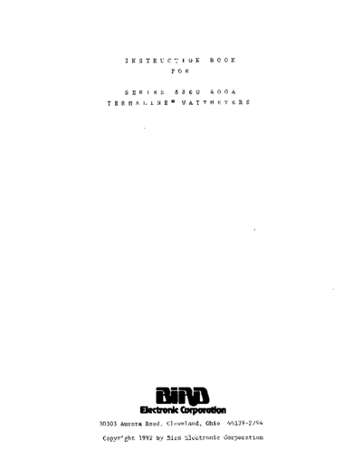 Bird 8864-400A Termaline Wattmeter (1992) WW  Bird BIRD 8864-400A Termaline Wattmeter (1992) WW.pdf