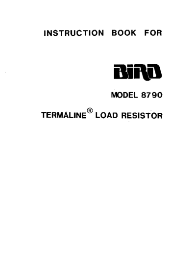 Bird 8790 Termaline Load Resistor WW  Bird BIRD 8790 Termaline Load Resistor WW.pdf