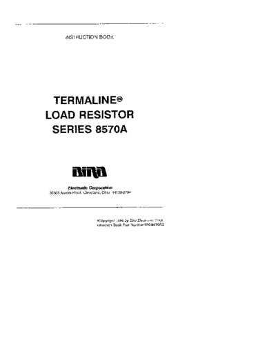 Bird 8570A - Series Termaline Load Resistor (1994) WW  Bird BIRD 8570A - Series Termaline Load Resistor (1994) WW.pdf