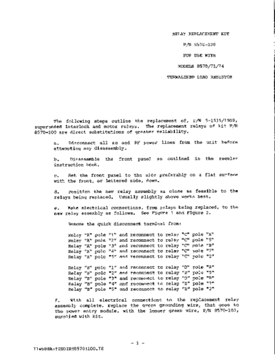 Bird BIRD 8570-100 Relay Replacement Kit WW  Bird BIRD 8570-100 Relay Replacement Kit WW.pdf