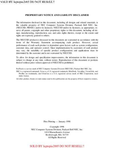 NEC Service Manual - NEC Versa 6260 Service Manual  NEC Service Manual - NEC Versa 6260 Service Manual.pdf