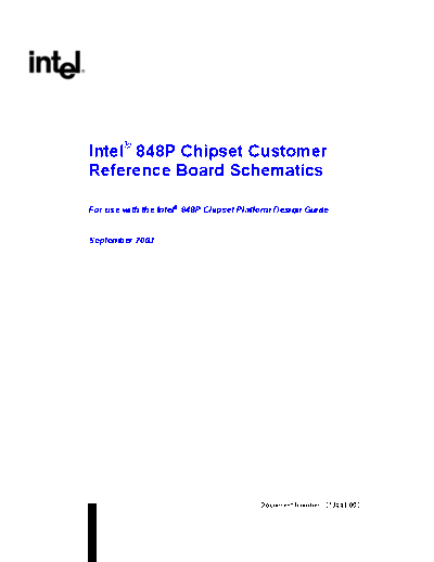 Intel Intel 848P Chipset Customer Reference Board Schematics  Intel Intel 848P Chipset Customer Reference Board Schematics.pdf