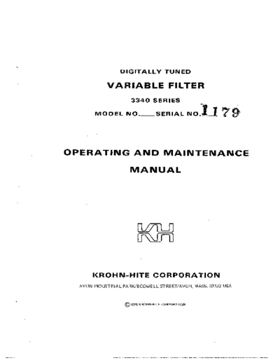 Krohn-Hite KROHNHITE 3340 Operating Maintenance  Krohn-Hite KROHNHITE 3340 Operating_Maintenance.pdf
