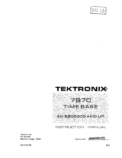 Tektronix 7B70 In  Tektronix 7B70_In.pdf