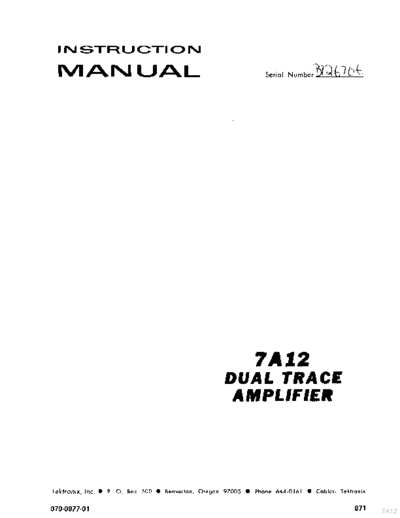 Tektronix 7A12 Dual-Trace Amplifier  Tektronix 7A12 Dual-Trace Amplifier.pdf