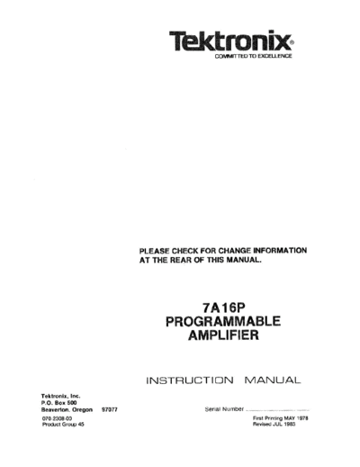 Tektronix 7A16P Programmable Amplifier  Tektronix 7A16P Programmable Amplifier.pdf