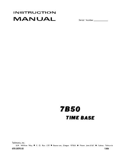 Tektronix 7B50 Time Base (Oscilloscope Plugin) (1969) WW  Tektronix 7B50 Time Base (Oscilloscope Plugin) (1969) WW.pdf