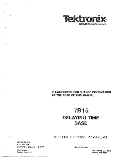 Tektronix 7b15 sm  Tektronix 7b15_sm.pdf