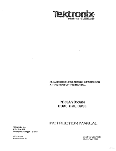 Tektronix 7B53A, 7B53AN Dual Time Base (Oscilloscope Plugin) (1988) WW  Tektronix 7B53A, 7B53AN Dual Time Base (Oscilloscope Plugin) (1988) WW.pdf