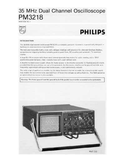 Philips pm3218 specifications  Philips pm3218_specifications.pdf
