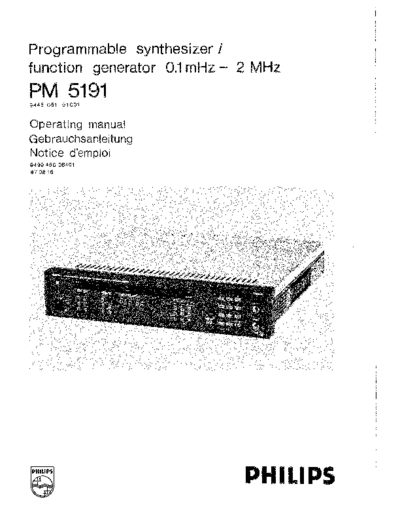 Philips PM 5191 Operating Only  Philips PHILIPS PM 5191 Operating Only.pdf