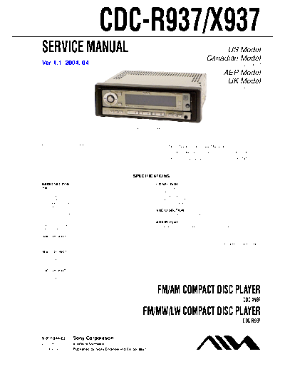 AIWA Aiwa-CDC-X937-Service-Manual  AIWA Car Audio CDC-X937 Aiwa-CDC-X937-Service-Manual.pdf
