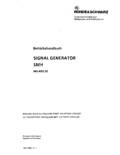 Rohde & Schwarz SMH-1007.7994.15-Bd.1-Users Manual-German-English-French  Rohde & Schwarz SMH-1007.7994.15-Bd.1-Users_Manual-German-English-French.pdf