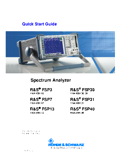 Rohde & Schwarz R&S FSP Quick Start  Rohde & Schwarz R&S FSP Quick Start.pdf