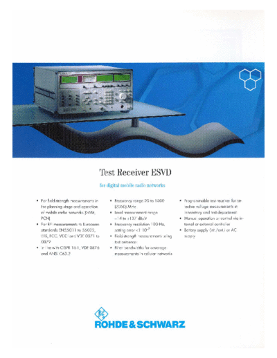 Rohde & Schwarz R&S ESVD Specifications  Rohde & Schwarz R&S ESVD Specifications.pdf
