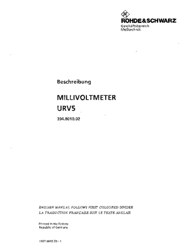 Rohde & Schwarz R&S URV5 Service  Rohde & Schwarz R&S URV5 Service.pdf