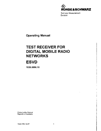 Rohde & Schwarz R&S ESVD Operating  Rohde & Schwarz R&S ESVD Operating.pdf