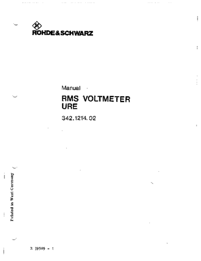 Rohde & Schwarz R&S URE MANUAL  Rohde & Schwarz R&S URE MANUAL.pdf
