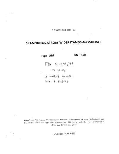 Rohde & Schwarz URI BN1050 Manual  Rohde & Schwarz URI_BN1050_Manual.pdf