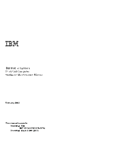 IBM THINKPAD T40  IBM THINKPAD T40.PDF