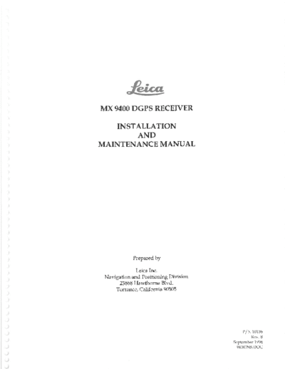 Leica MX9400R MX9400R DGPS Receiver Installation and Maintenance Service Manual- -MX9400DGPSReceiverInstal  Leica Leica_MX9400R_MX9400R_DGPS_Receiver_Installation_and_Maintenance_Service_Manual-Leica-MX9400DGPSReceiverInstallationandMaintenance.pdf