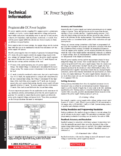 Keithley TechInfo DCPowerSupplies  Keithley TechInfo_DCPowerSupplies.pdf