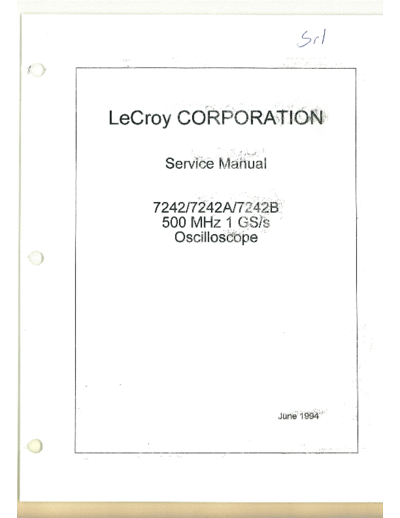 LeCroy LeCroy 7242 7242A 7242B Plugin Service Manual  LeCroy LeCroy_7242_7242A_7242B_Plugin_Service_Manual.pdf