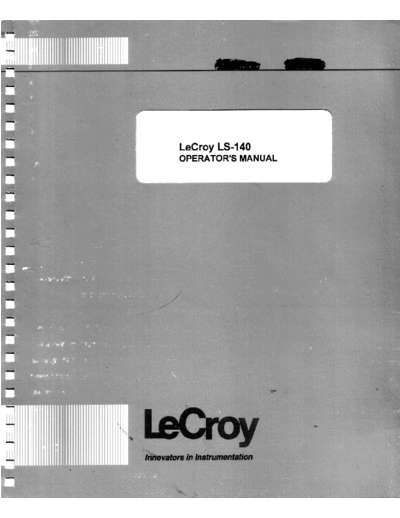 LeCroy LeCroy LS-140 Operators Manual  LeCroy LeCroy_LS-140_Operators_Manual.pdf