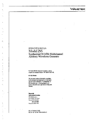 Wavetek WAV 295 Operator  Wavetek WAV 295 Operator.pdf
