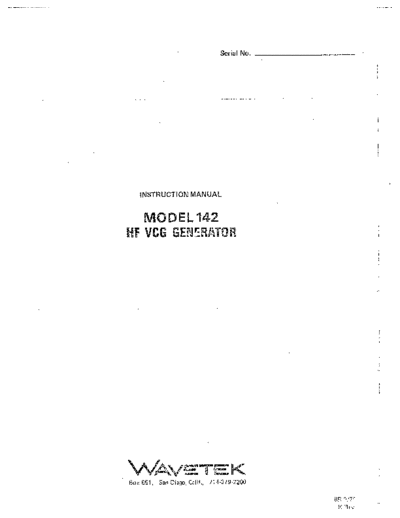 Wavetek WAV 142 Instruction  Wavetek WAV 142 Instruction.pdf