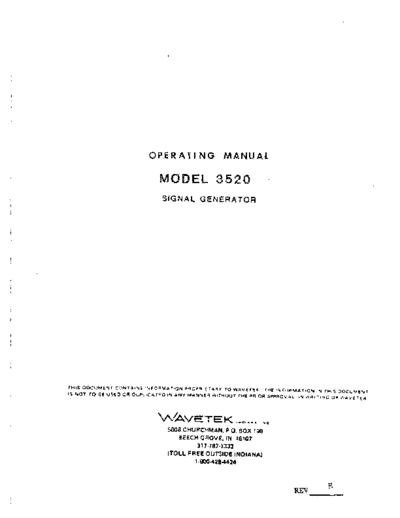 Wavetek WAV 3520 Operating  Wavetek WAV 3520 Operating.pdf