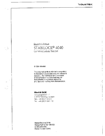 Wavetek WAV SI-4040 Operating  Wavetek WAV SI-4040 Operating.pdf