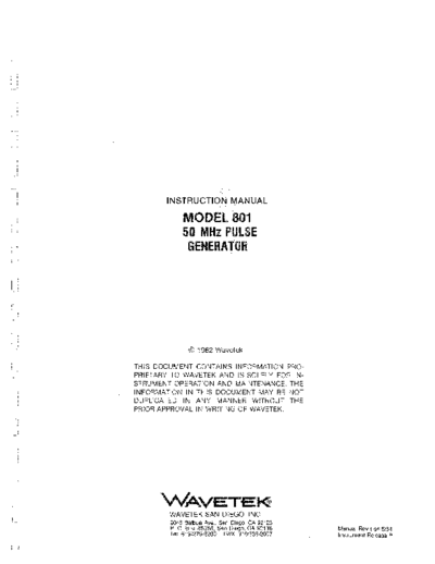 Wavetek WAV 801 Instruction  Wavetek WAV 801 Instruction.pdf