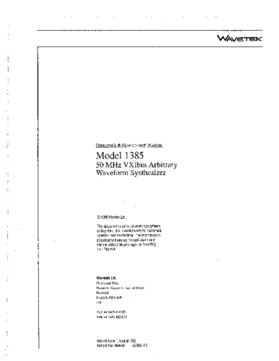 Wavetek WAV 1385 Operators & Maintenance  Wavetek WAV 1385 Operators & Maintenance.pdf