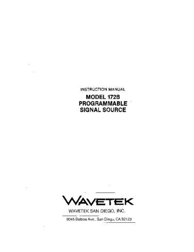 Wavetek WAV 172B Operation and Service  Wavetek WAV 172B Operation and Service.pdf