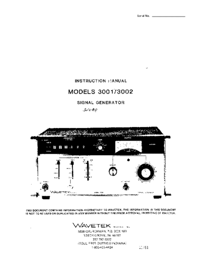 Wavetek WAV 3001 252C3002 Instruction  Wavetek WAV 3001_252C3002 Instruction.pdf