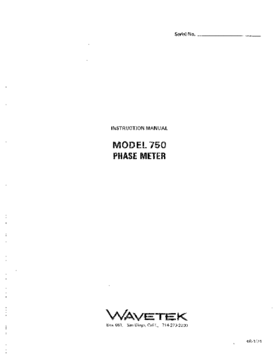 Wavetek WAV 750 Instruction  Wavetek WAV 750 Instruction.pdf