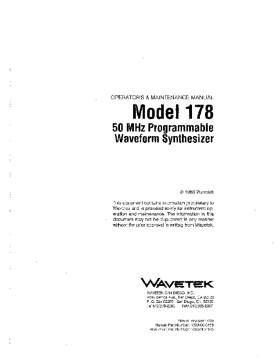 Wavetek WAV 178 Operations Manual  Wavetek WAV 178 Operations Manual.pdf