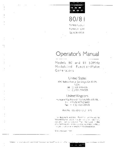 Wavetek WAV 80 252C 81 Operation  Wavetek WAV 80_252C 81 Operation.pdf