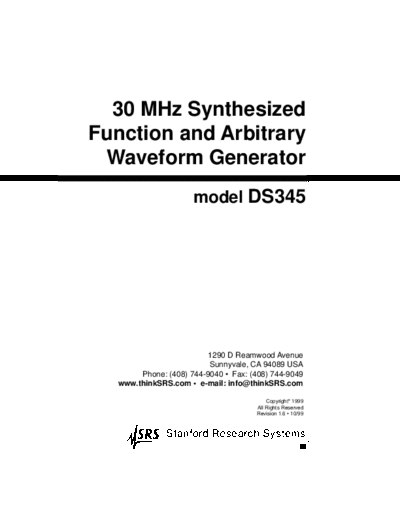 Stanford Research Systems STANFORD RESEARCH SYSTEMS DS345 Operation  Stanford Research Systems STANFORD RESEARCH SYSTEMS DS345 Operation.pdf