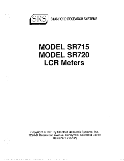 Stanford Research Systems SR715 Program and Instruction  Stanford Research Systems STANFORD RESEARCH SYSTEMS SR715 Program and Instruction.pdf