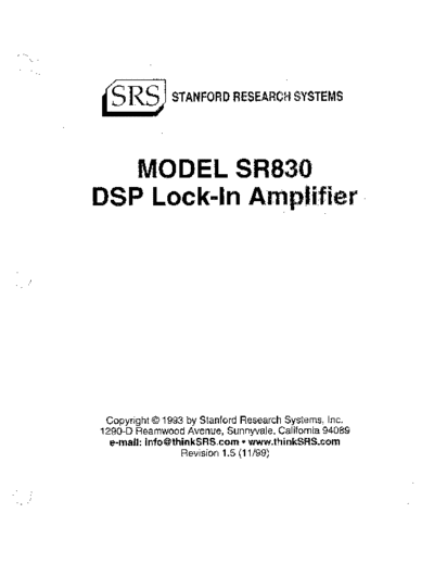 Stanford Research Systems STANFORD RESEARCH SYSTEMS SR830 Operating & Programming  Stanford Research Systems STANFORD RESEARCH SYSTEMS SR830 Operating & Programming.pdf