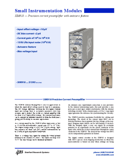 Stanford Research Systems www.thinksrs.com-SIM918c  Stanford Research Systems www.thinksrs.com-SIM918c.pdf