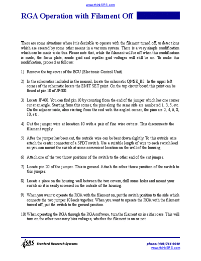 Stanford Research Systems www.thinksrs.com-RGA without filament  Stanford Research Systems www.thinksrs.com-RGA without filament.pdf