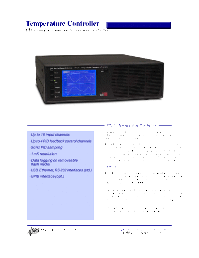 Stanford Research Systems PTC10 Programmable temperature controller  Stanford Research Systems PTC10_Programmable_temperature_controller.pdf