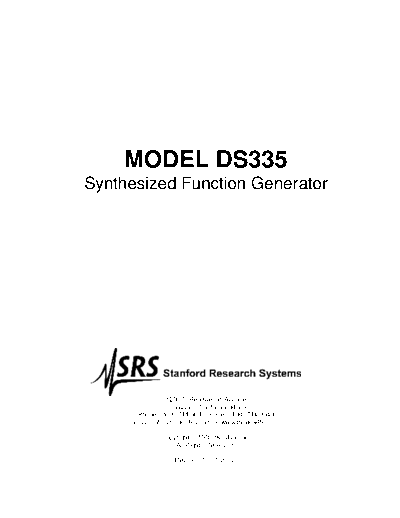 Stanford Research Systems STANFORD RESEARCH SYSTEMS DS335 Operation  Stanford Research Systems STANFORD RESEARCH SYSTEMS DS335 Operation.pdf