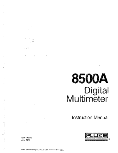 Fluke FLUKE 8500A Instruction  Fluke FLUKE 8500A Instruction.pdf